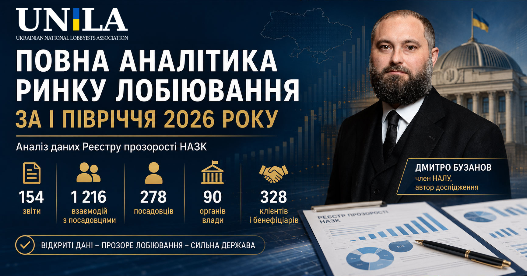 Національна асоціація лобістів України представила повну аналітику ринку лобіювання за І півріччя 2026 року